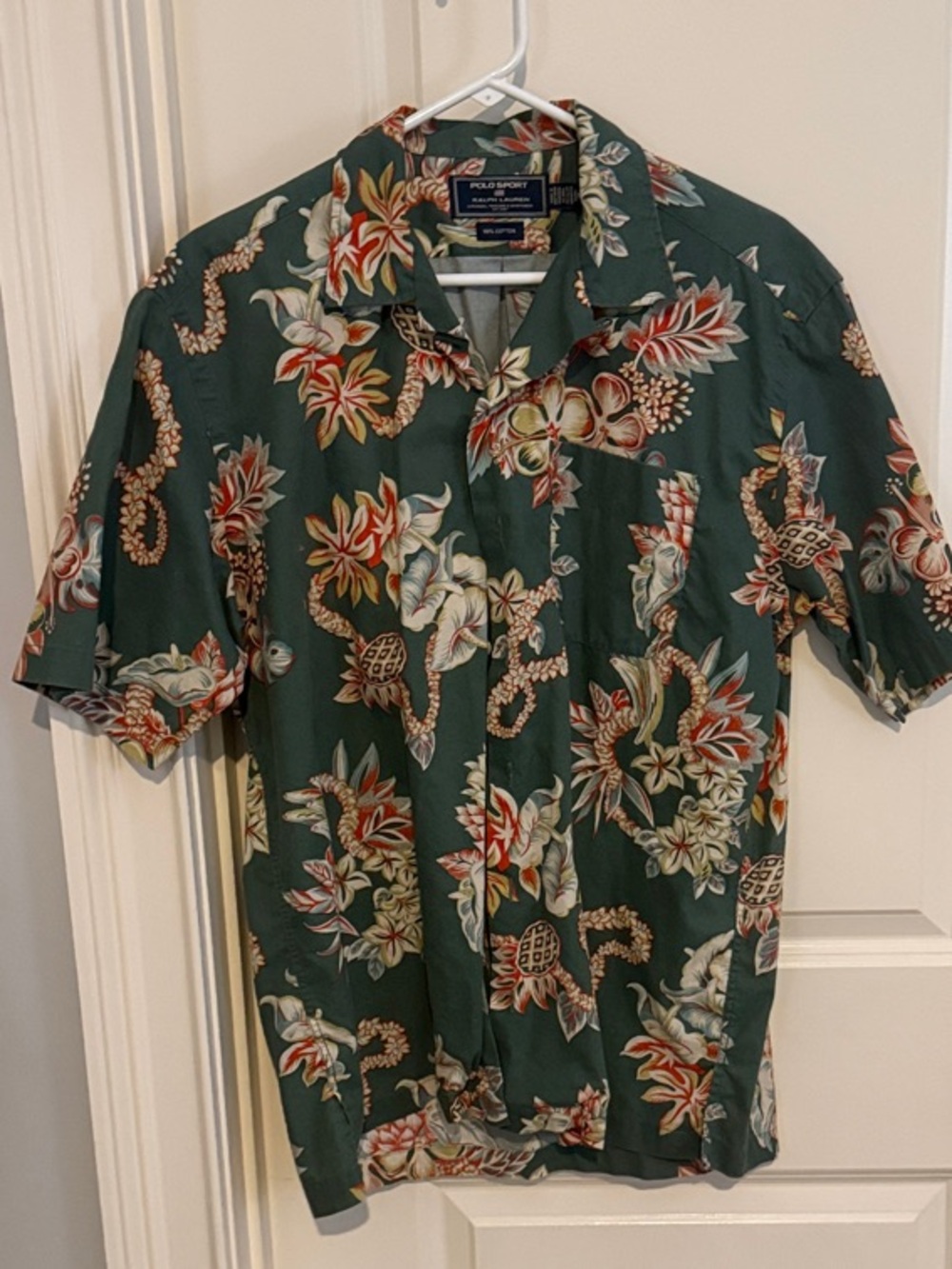Polo Sport by Ralph Lauren Green Tropical Floral Button-Down Camp Shirt